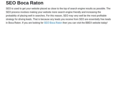 SEO Boca Raton