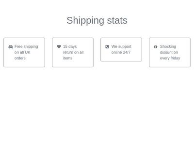 Shipping stats using bootstrap 4.1.1