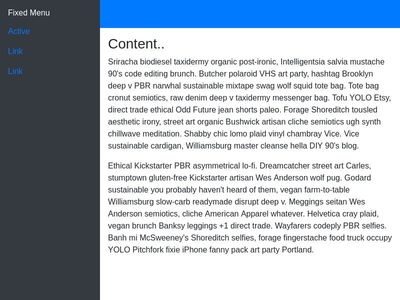Bootstrap 4 sidebar 25vw overlay By Skelly