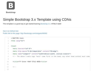 Bootstrap 3.x Templage with Font Awesome (CDN)
