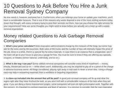 Hire a Junk Removal Sydney Company