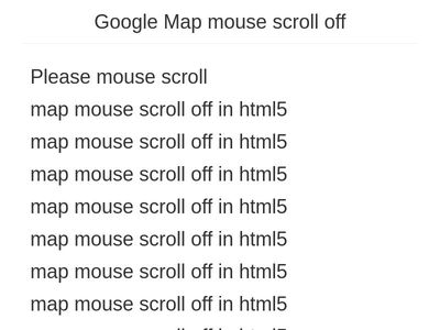 Google Map mouse scroll off