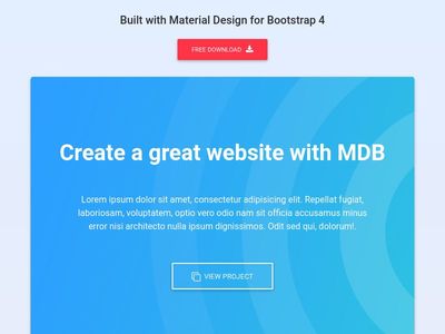 Bootstrap Jumbotron - Material Design & Bootstrap 4