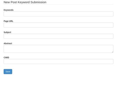 New Post Keyword Submission