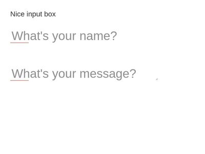 Nice, compliant input boxes  BY Andrew Tunnecliffe