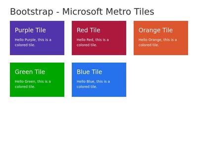 Bootstrap - Microsoft Metro Tiles