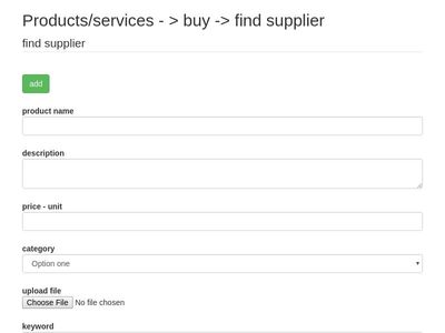 Products/services - > buy -> find supplier