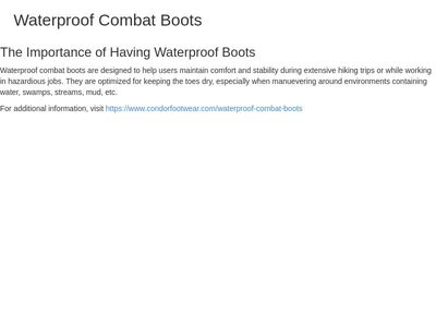 Waterproof Combat Boots