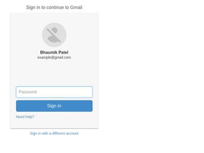 Sign in to continue to gmail style