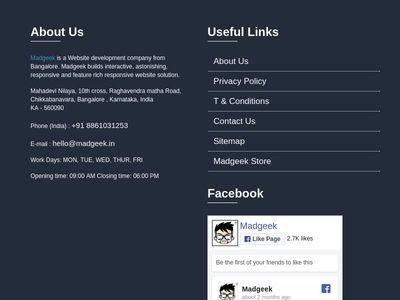 Responsive Footer with social links