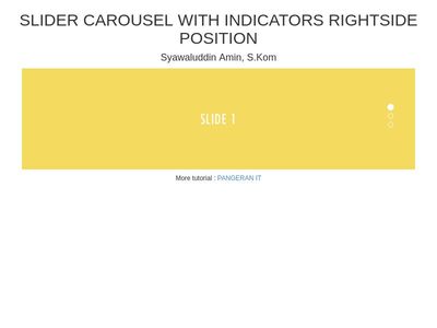 Slider Carousel with Indicators rightside position
