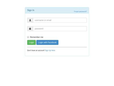 Login & Signup forms in panel