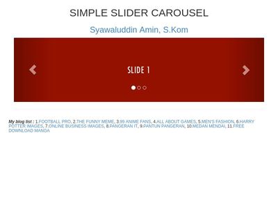 Simple slider carousel