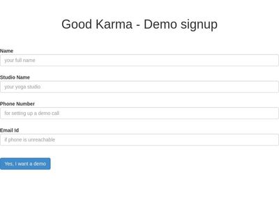 Good Karma Demo Enquiry Form