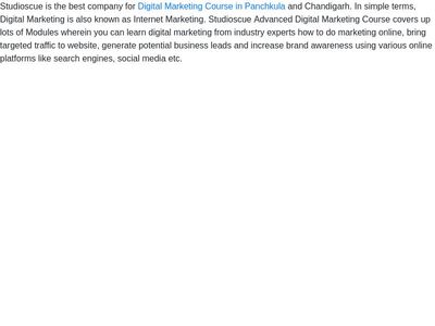 Digital Marketing Course in Panchkula