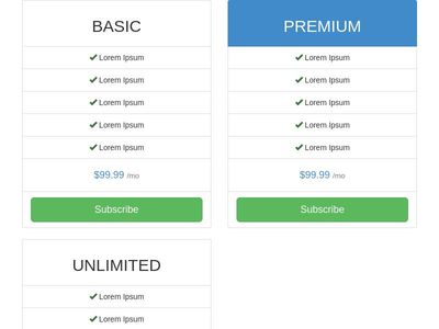 Price Table Bootstrap Only