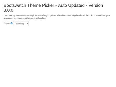 Bootswatch Theme Picker - Auto Updated - Version 3.3.0