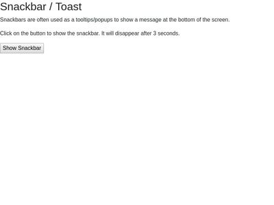 Snackbar / Toast