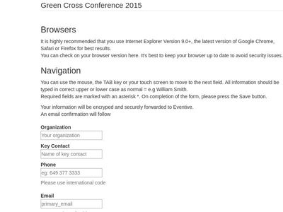 Green Cross Key Contact form