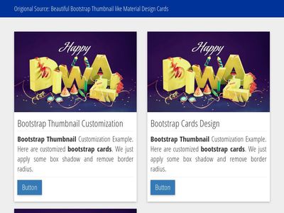 Bootstrap Thumbnail like Material Design Cards