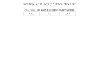 Social Security Number Form
