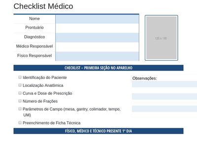 Checklist médico para Impressão