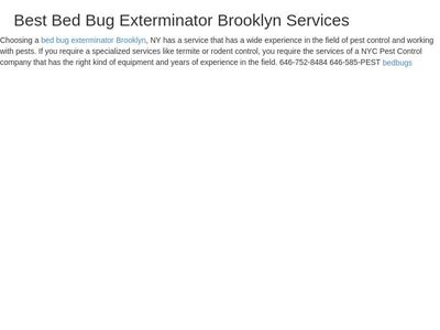 Best Bed Bug Exterminator Brooklyn Services