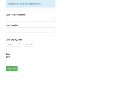 Card Payment bootstrap 3