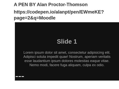 Slideshow for Moodle - forks from Codepen - Needs work