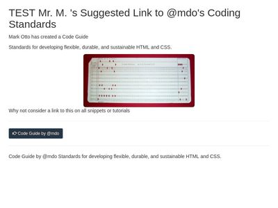 TEST Coding Standard Links for Developers