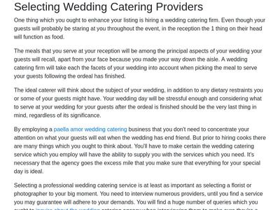 Selecting Wedding Catering Providers