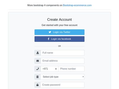 Register form, html bootstrap4 registration form card panel