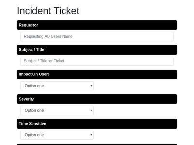 Incident Ticket