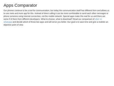 Apps Comparator