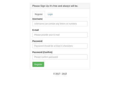 Sign-Up tabs