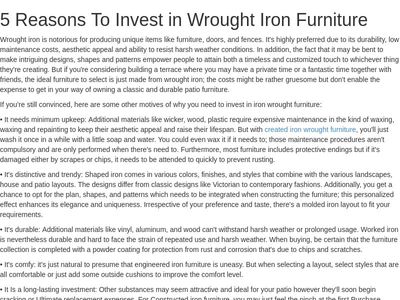 Iron Wrought Funiture