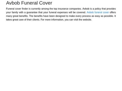 Avbob Funeral Cover