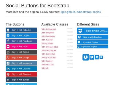 Social Buttons for Bootstrap