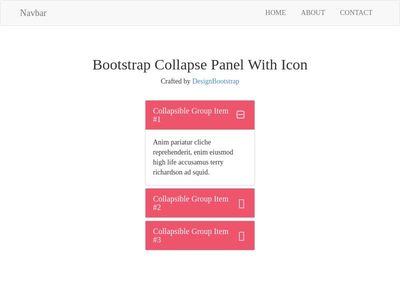 Bootstrap Collapse Panel With Icon