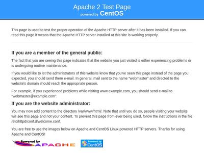 Bootstrap Default Apache Test Page for CentOS