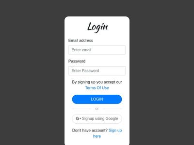 Simple Login / Signup form with validation