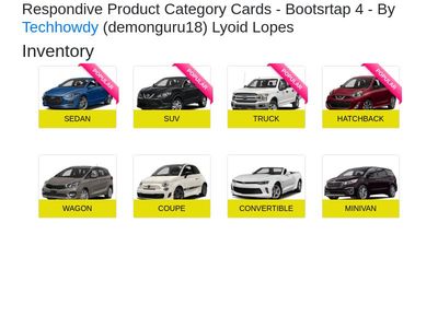 Bootsrtap 4 - Responsive Product Category Cards 